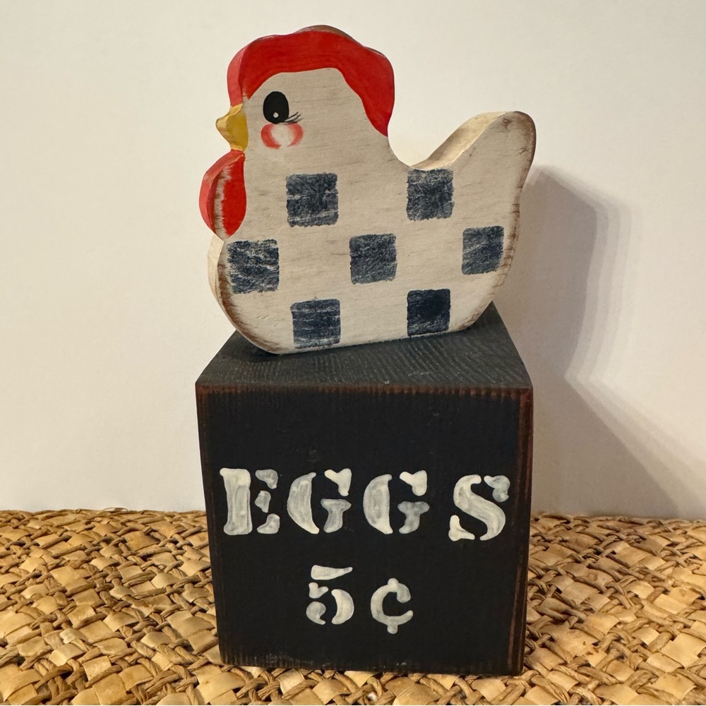 Hand Painted Farmhouse Eggs For Sale Chick Block Decor